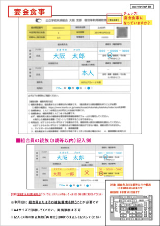 会食（宴会食事）補助券の記入例